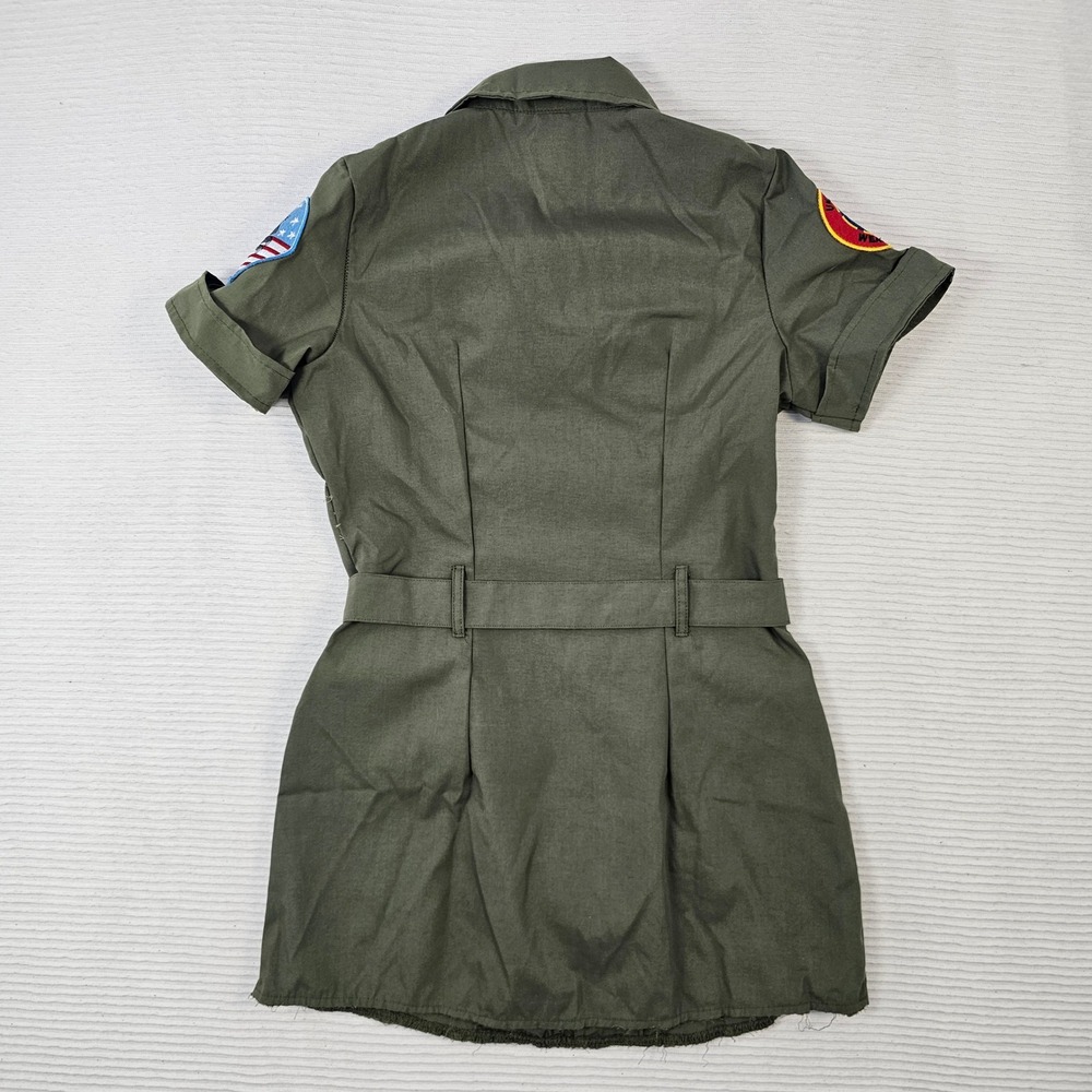 Leg Avenue Top Gun Goose Flight Dress Costume Olive Green Patches‎ Womens Medium - Picture 12 of 12